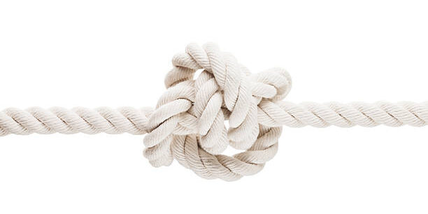 White rope knot symbolizing a muscle know
